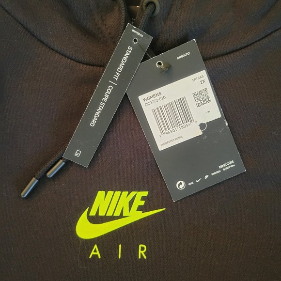 Nike Air Black Pullover Cotton Blend Hoodie Women's Sizes - Picture 5 of 6
